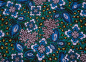 Preview: Afrikanischer Stoff - Afrika Waxprint - Blumen Design